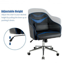Load image into Gallery viewer, Office Chair Adjustable Height with Massage Lumbar Support-Blue