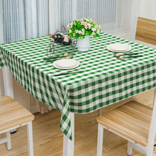 Load image into Gallery viewer, 10 Pcs 52" x 52" Square Polyester Plaid Dinner Tablecloth-Green