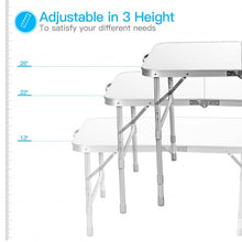 Load image into Gallery viewer, Adjustable Portable Aluminum Patio Folding Camping Table for Outdoor and Indoor