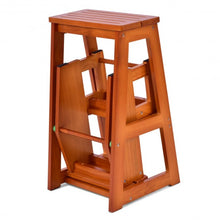 Load image into Gallery viewer, Folding Multi-functional 3-tier Ladder Wood Step Stool