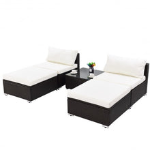 Load image into Gallery viewer, 5 pcs Patio Sectional Lounge Rattan Wicker Sofa Furniture Set