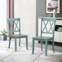 Load image into Gallery viewer, Set of 2 Cross Back Wood Dining Chair