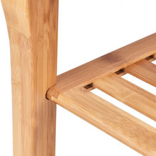 Load image into Gallery viewer, Bathroom Bamboo Shower Chair Bench with Storage Shelf