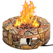 Load image into Gallery viewer, 28'' Propane Gas Fire Pit Outdoor 40 000 BTU Stone-Brown