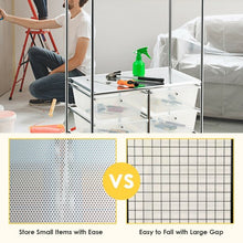 Load image into Gallery viewer, 6 Drawer Rolling Storage Cart with Hanging Bar -Clear