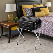 Load image into Gallery viewer, Foldable Luggage Rack Chromed Metal Suitcase Stand Holder Shoes Shelf Home Hotel