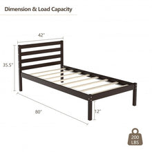 Load image into Gallery viewer, Twin Size Wood Platform Bed Frame with Headboard