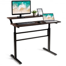 Load image into Gallery viewer, Standing Desk Crank Adjustable Sit to Stand Workstation -Brown