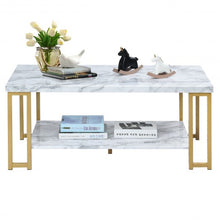 Load image into Gallery viewer, Modern Coffee Table Faux Marble Top Accent Cocktail Table