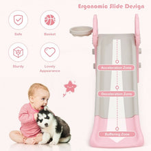 Load image into Gallery viewer, 3 in 1 Kids Slide Baby Play Climber Slide Set with Basketball Hoop -Pink