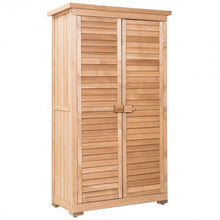 Load image into Gallery viewer, 63" Tall Wooden Garden Storage Shed in Shutter Design