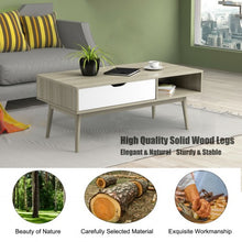 Load image into Gallery viewer, Coffee Cocktail Accent Table with Drawer and Storage Shelf-Gray