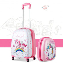 Load image into Gallery viewer, 2 Pcs Kids Luggage Set 12" Backpack and 16" Kid Carry on Suitcase with Wheels