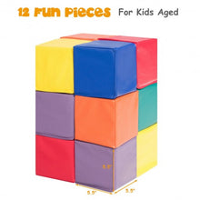 Load image into Gallery viewer, 12-Piece 5.5" Soft Colorful Foam Building Blocks