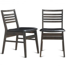 Load image into Gallery viewer, Set of 2 Armless PU Leather Dining Side Chairs-Black