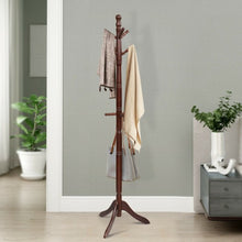 Load image into Gallery viewer, Adjustable Free Standing Wooden Coat Rack-Brown
