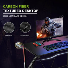 Load image into Gallery viewer, K-Shaped Computer Gaming Desk 45" Racing Desk w/Cup Headphone Holder & Storage