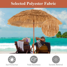 Load image into Gallery viewer, 6.5ft Portable Thatched Tiki Beach Umbrella with Adjustable Tilt for Poolside and Backyard