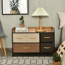 Load image into Gallery viewer, 5-Drawer Dresser Storage Tower with Fold-able Fabric Drawers