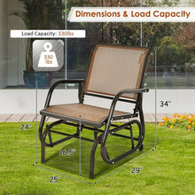 Load image into Gallery viewer, Outdoor Single Swing Glider Rocking Chair with Armrest-Brown