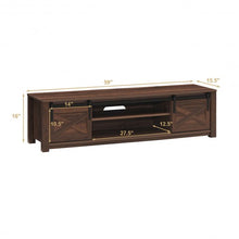 Load image into Gallery viewer, 65" Flat Sliding Barn Door TV Stand-Brown