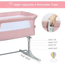 Load image into Gallery viewer, Travel Portable Baby Bed Side Sleeper Bassinet Crib with Carrying Bag-Pink