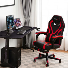 Load image into Gallery viewer, Computer Massage Gaming Recliner Chair with Footrest-Red