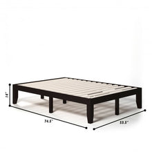 Load image into Gallery viewer, 14" Full Size Wood Platform Bed Frame with Wood Slat Support-Brown