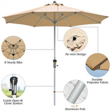 Load image into Gallery viewer, 9' Patio Outdoor Market Umbrella with Aluminum Pole-Beige