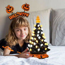 Load image into Gallery viewer, 15" Pre-Lit Ceramic Hand-Painted Tabletop Halloween Tree