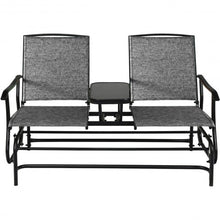 Load image into Gallery viewer, 2-Person Outdoor Patio Double Rocking Loveseat -Gray