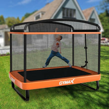 Load image into Gallery viewer, 6 Feet Kids Entertaining Trampoline with Swing Safety Fence-Orange