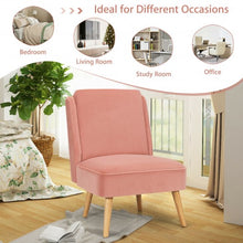 Load image into Gallery viewer, Velvet Accent Chair with Rubber Wood Legs for Living Room-Pink