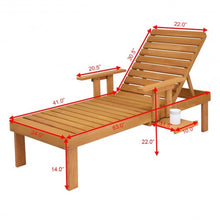 Load image into Gallery viewer, Patio Side Deck Wood Chaise Sun Lounger