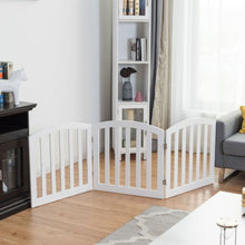 Load image into Gallery viewer, 24'' Configurable Folding Standing 3 Panel Wood Pet Fence-White