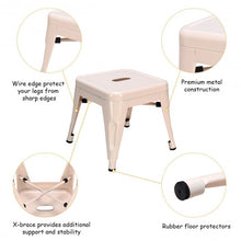 Load image into Gallery viewer, Set of 4 Lightweight Stackable Metal Tolix Kids Stool-Natural