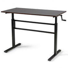 Load image into Gallery viewer, Height Adjustable Standing Desk with Crank Handle-Brown