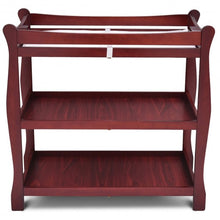 Load image into Gallery viewer, Sleigh Style Baby Changing Table Nursery Diaper Station-Cherry