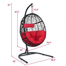 Load image into Gallery viewer, Hanging Cushioned Hammock Chair with Stand-Red