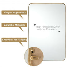 Load image into Gallery viewer, 32" x 20" Metal Frame Wall-Mounted Rectangle Mirror-Golden