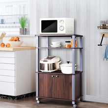 Load image into Gallery viewer, Microwave Rack Stand Rolling Storage Cart-Walnut