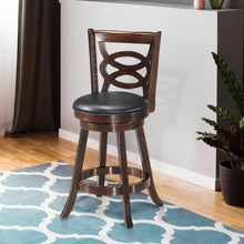 Load image into Gallery viewer, Counter Height Upholstered Espresso Swivel Dining Chair-29"