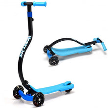 Load image into Gallery viewer, Folding Kids C Shape Anti-Collision Adjustable Kick Scooter -Blue
