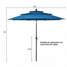 Load image into Gallery viewer, 10' 3 Tier Patio Umbrella Aluminum Sunshade Shelter Double Vented-Blue