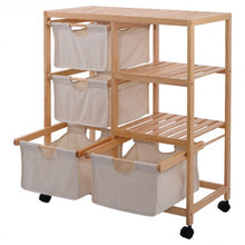 Load image into Gallery viewer, 2 Section Storage Shelf Unit with 4 Fabric Drawers