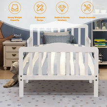 Load image into Gallery viewer, Classic Kids Wood Bed with Guardrails-White