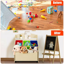 Load image into Gallery viewer, Kids Wooden Toy Storage Unit Organizer w/ Rolling Toy Box & Plastic Bins-Natural