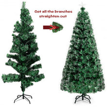 Load image into Gallery viewer, 5' / 6' Pre-Lit Fiber Double-Color Lights Optic Christmas Tree-6'