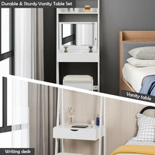 Load image into Gallery viewer, Makeup Dressing Table Shelf Vanity Set with Flip Top Mirror