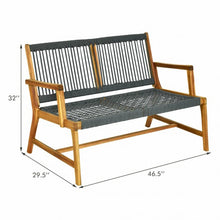 Load image into Gallery viewer, 2-Person Patio Acacia Wood Yard Bench-Gray